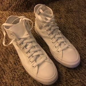 All white High Top Converse